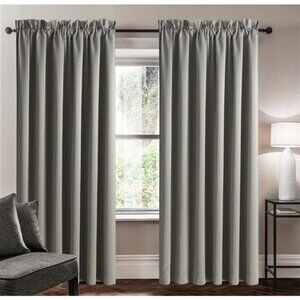 New Swift Home 95-in Grey Polyester Room Darkening Interlined Single Curtain Pan